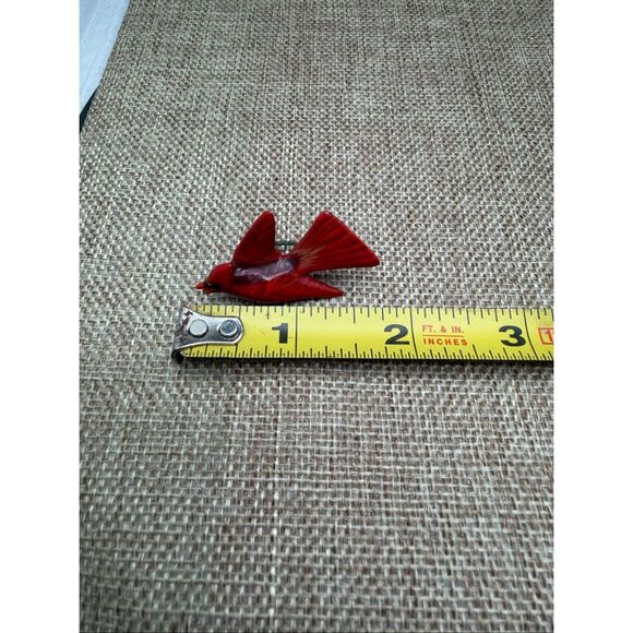 Vintage Hand-Painted Wooden Cardinal Pin & Screwback Earrings Set - Picture 11 of 12